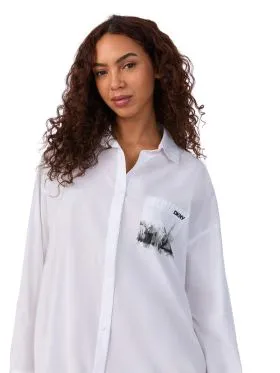 DODATEK PLAŻOWY DKNY YI30048 KOSZULA