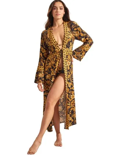 DODATEK PLAŻOWY SELMARK ACANTHUS BM297 KIMONO