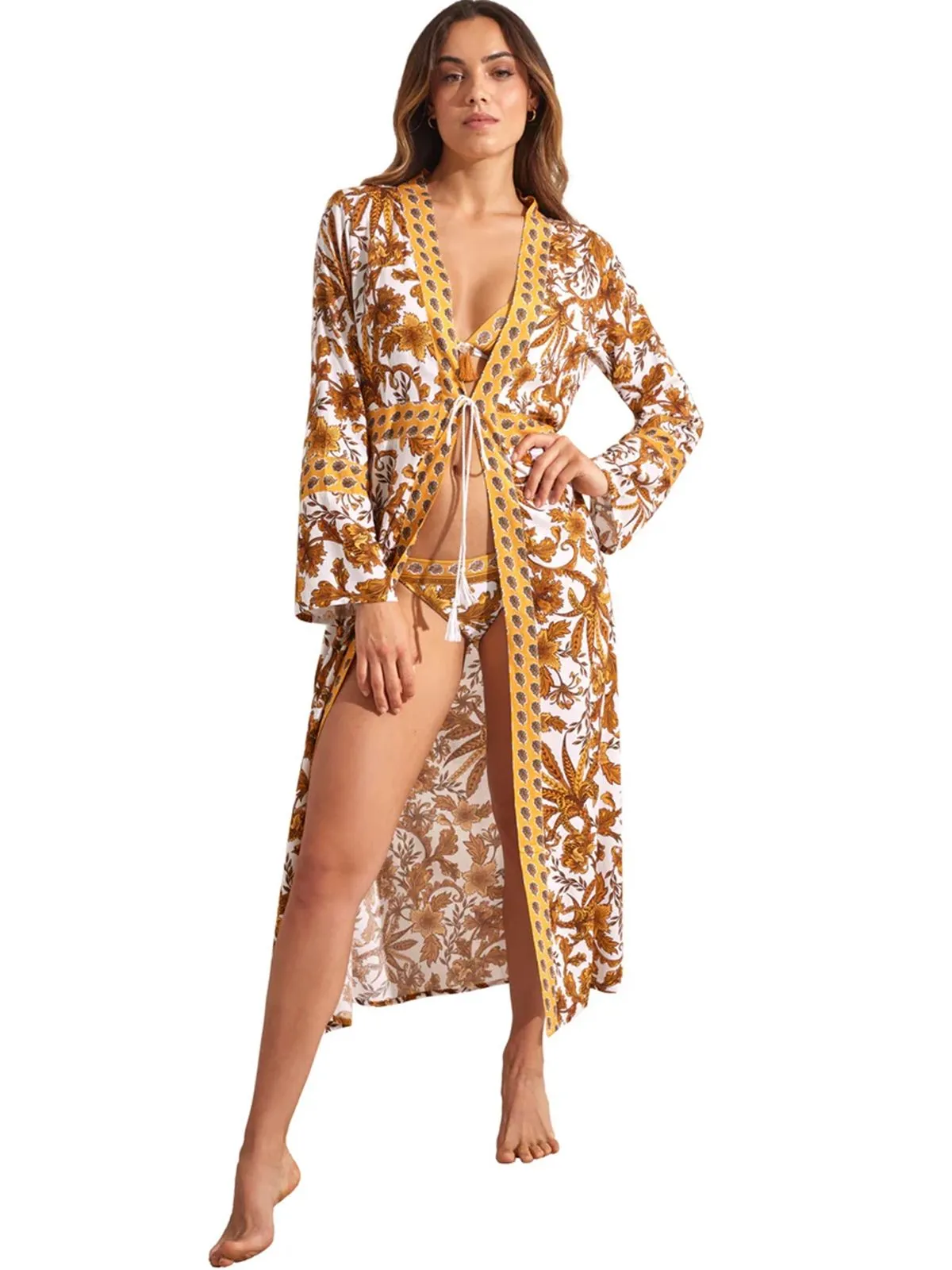 DODATEK PLAŻOWY SELMARK ACANTHUS BM297 KIMONO