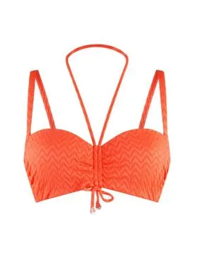 KOSTIUM KĄPIELOWY LINGA DORE HOT CORAL&DARK 7710BC GÓRA OD BIKINI