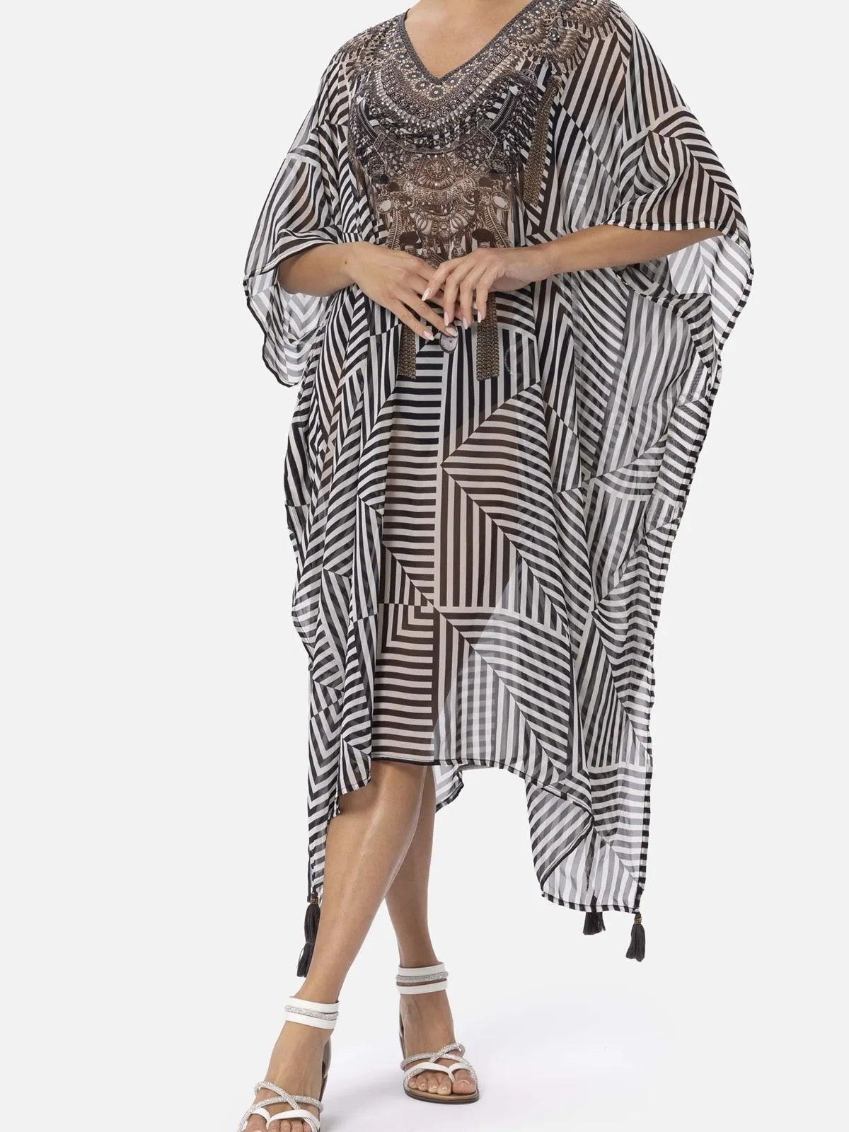 DODATEK PLAŻOWY MIRADONNA MI25-054 FUEGO PONCHO TUNIKA