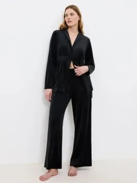 SPODNIE TRIUMPH SENSUAL VELOUR WIDE LEG TROUSERS 01