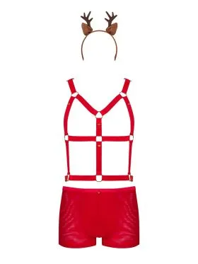 KOMPLET OBSESSIVE MR REINDY BOKSERKI,UPRZĄŻ, OPASKA