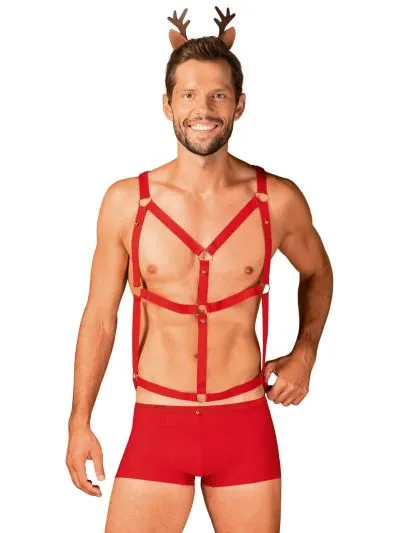 KOMPLET OBSESSIVE MR REINDY BOKSERKI,UPRZĄŻ, OPASKA