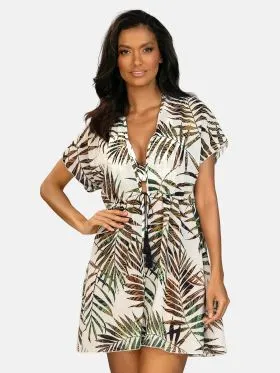 DODATEK PLAŻOWY FEBA F218 925 GREEN TROPICS TUNIKA L/XL