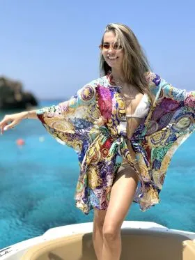 DODATEK PLAŻOWY PAREO&JULIET MILAN CLASSIC SHORT CHIFFON TUNIKA