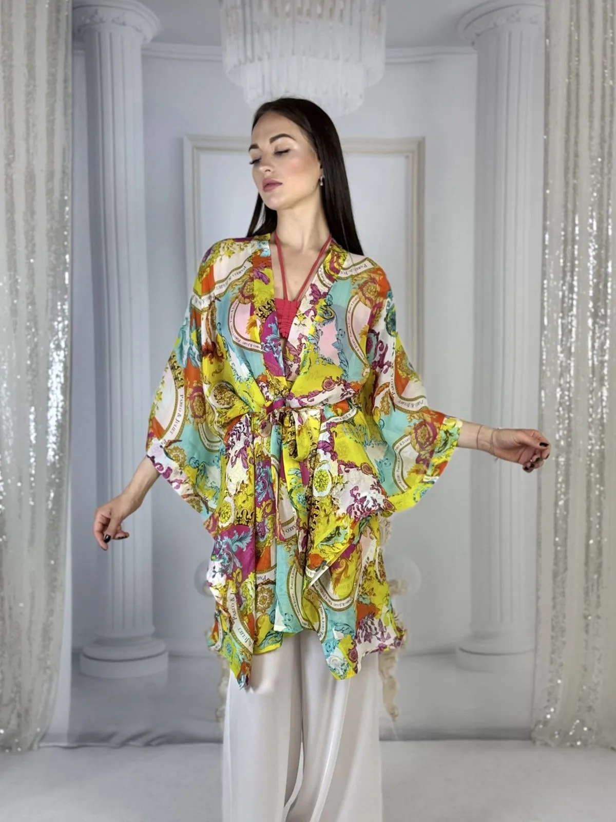 DODATEK PLAŻOWY PAREO&JULIET JAMAICA CLASSIC SHORT CHIFFON TUNIKA