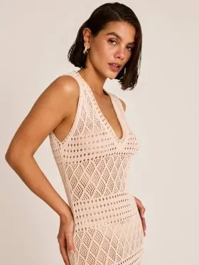 DODATEK PLAŻOWY SELMARK LONG KNIT DRESS SUKIENKA