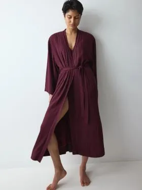 SZLAFROK TRIUMPH AMOURETTE JACQUARD LONG ROBE