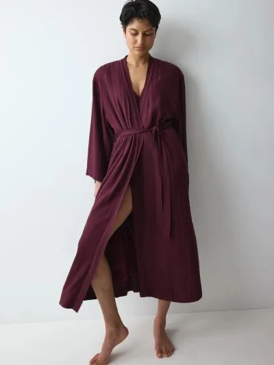 SZLAFROK TRIUMPH AMOURETTE JACQUARD LONG ROBE