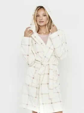 SZLAFROK SELMARK CHECKED LONG ROBE PC273