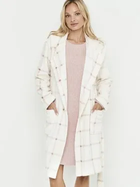 SZLAFROK SELMARK CHECKED LONG ROBE PC273